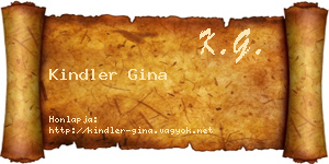 Kindler Gina névjegykártya